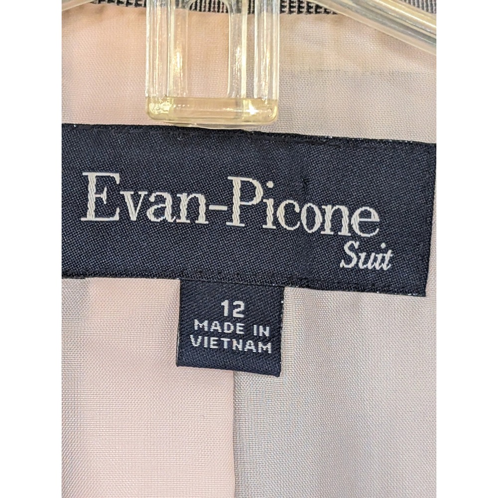 Evan Picone Suit Blazer Gray Plaid Career Business Women's Size 12‎ - Picture 3 of 9